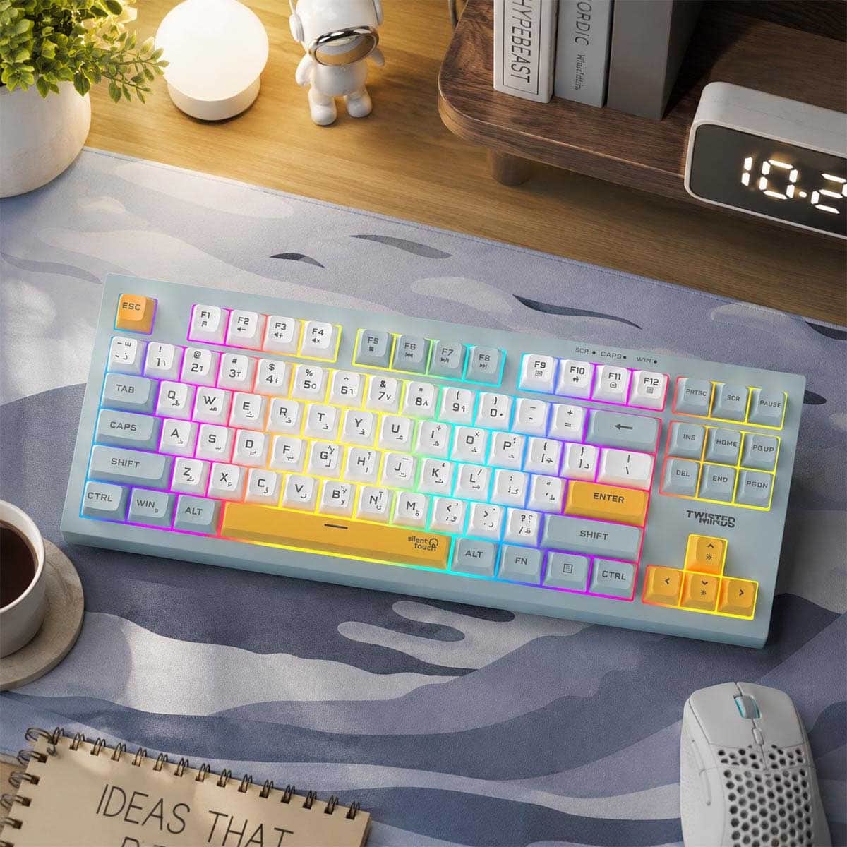 Twisted Minds Spectrum Series 80% Gasket English/Arabic Wired Membrane Gaming Keyboard