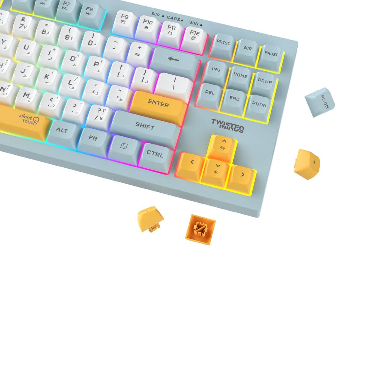 Twisted Minds Spectrum Series 80% Gasket English/Arabic Wired Membrane Gaming Keyboard