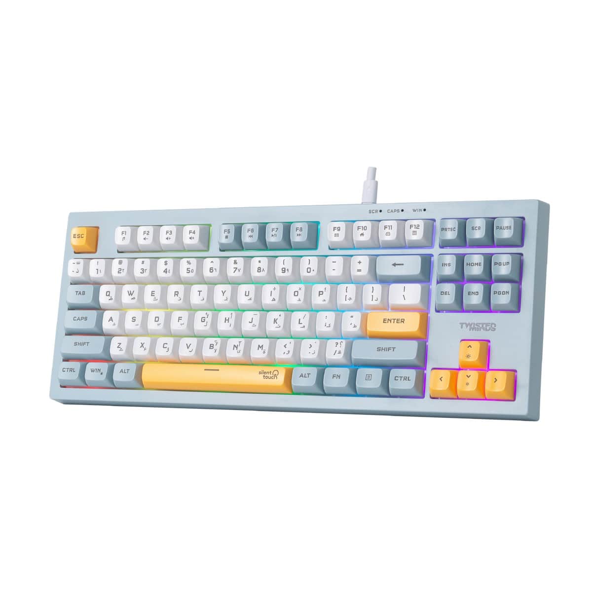 Twisted Minds Spectrum Series 80% Gasket English/Arabic Wired Membrane Gaming Keyboard