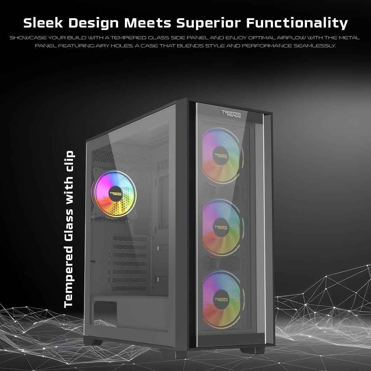 تويستد مايندز ستورم رايدر-04 أسود كيس كمبيوتر ألعاب متوسط الحجم