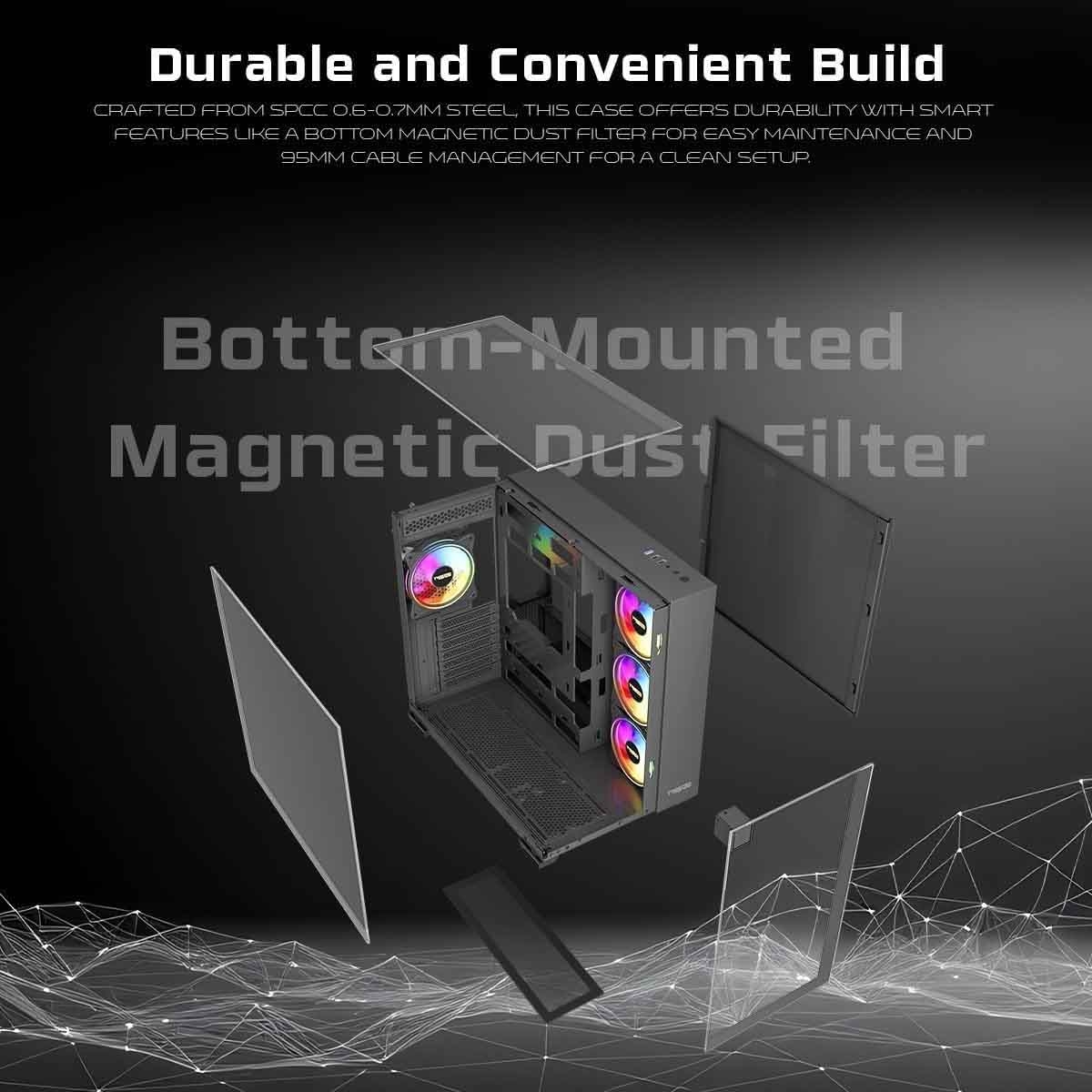 تويستد مايندز ستورم رايدر-04 أسود كيس كمبيوتر ألعاب متوسط الحجم