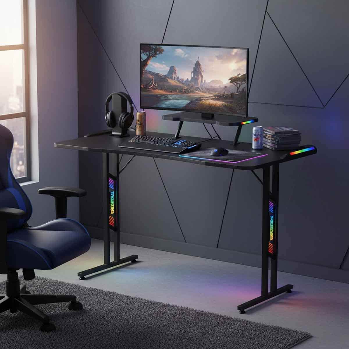 Twisted Minds T Shaped RGB Double Top Gaming Desk
