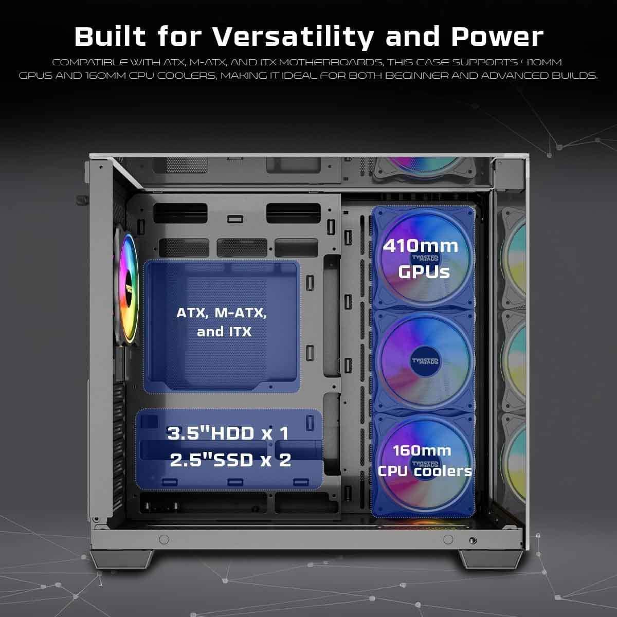 Twisted Minds Black Warden Rider Mid-Tower Gaming PC Case