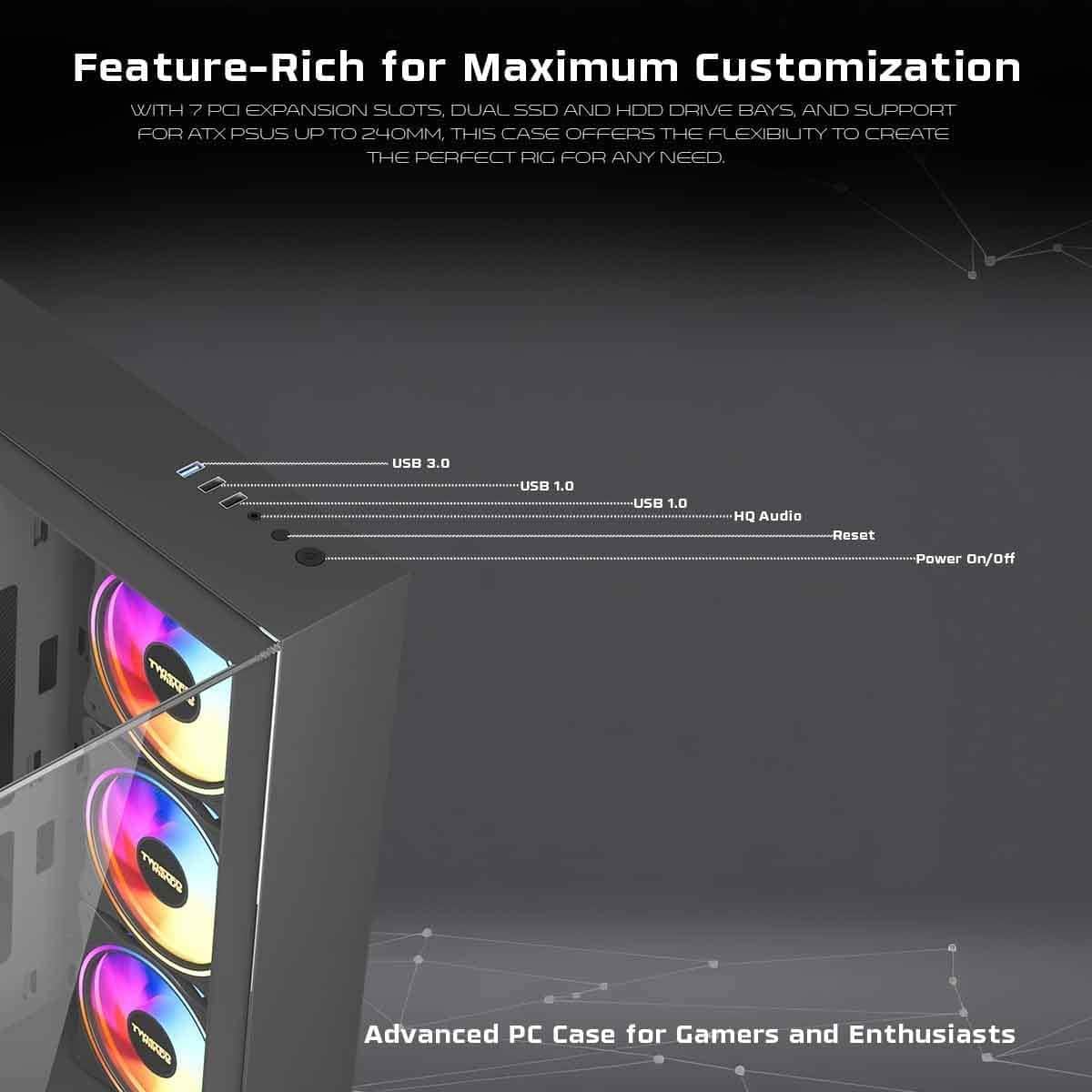 Twisted Minds Black Warden Rider Mid-Tower Gaming PC Case