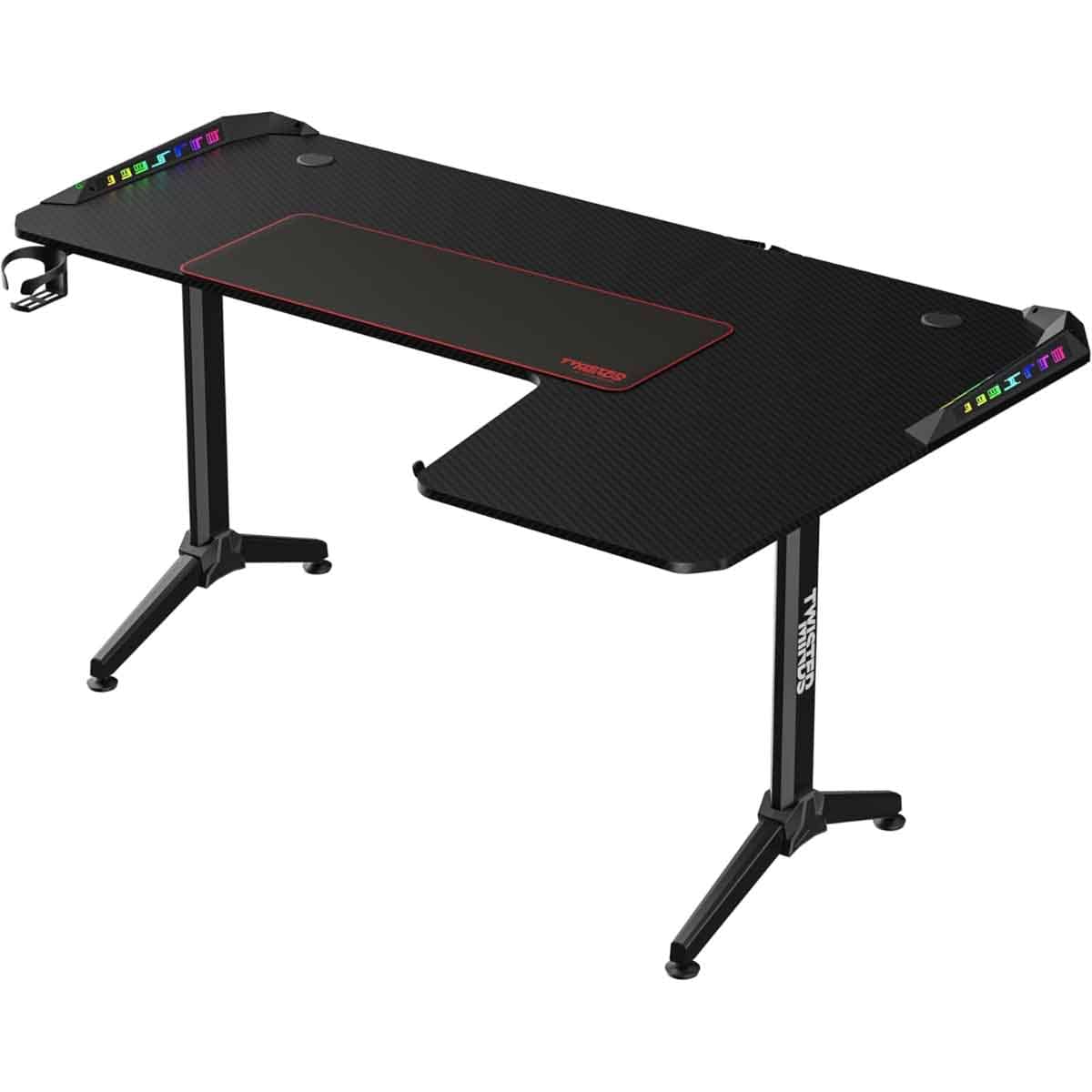تويستد مايندز واريور أسود مكتب ألعاب RGB شكل حرف L يمين