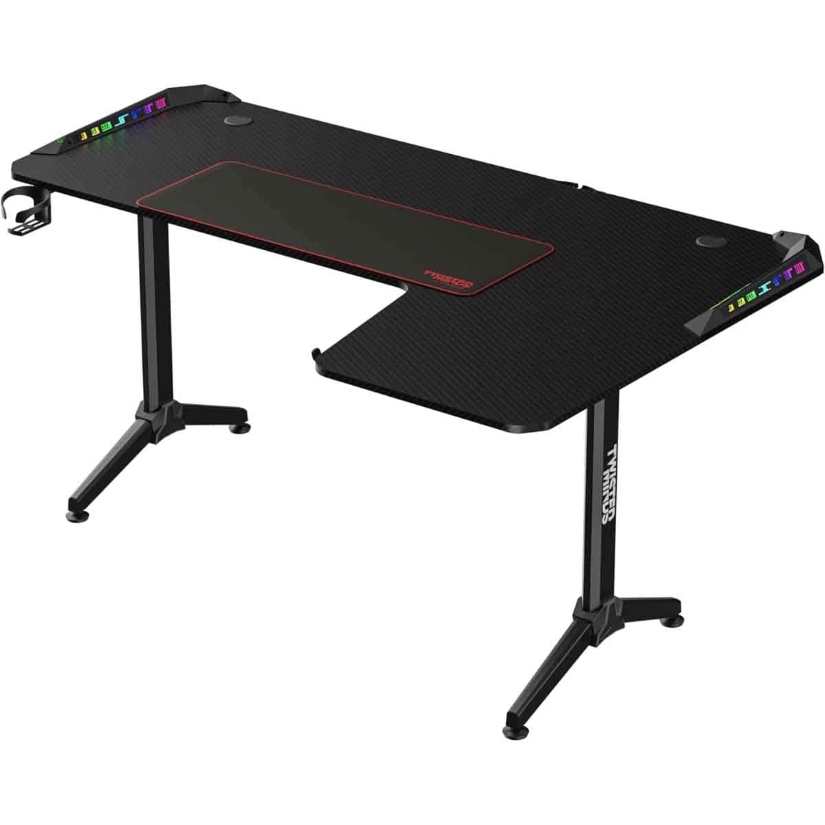 تويستد مايندز واريور أسود مكتب ألعاب RGB شكل حرف L يمين