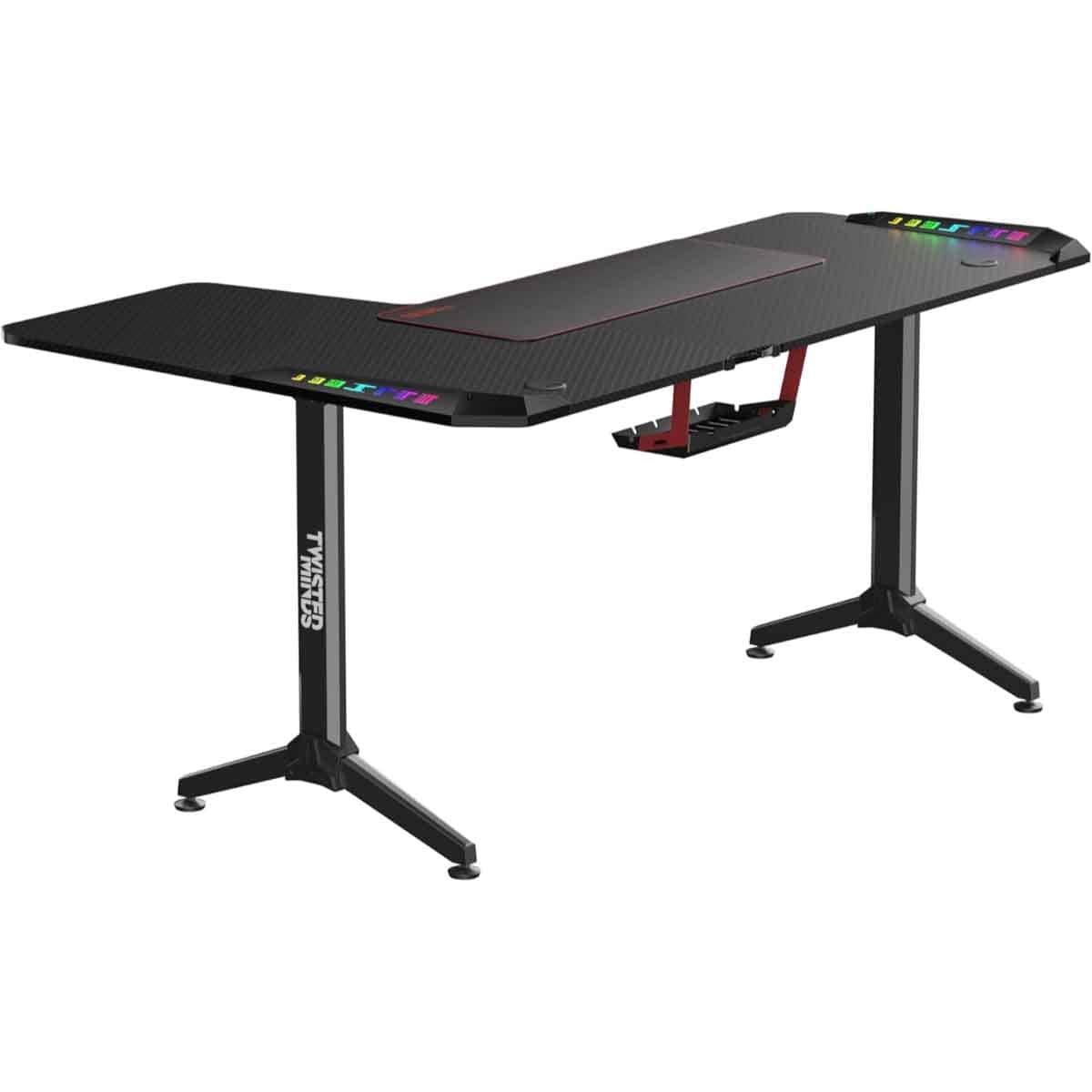 تويستد مايندز واريور أسود مكتب ألعاب RGB شكل حرف L يمين