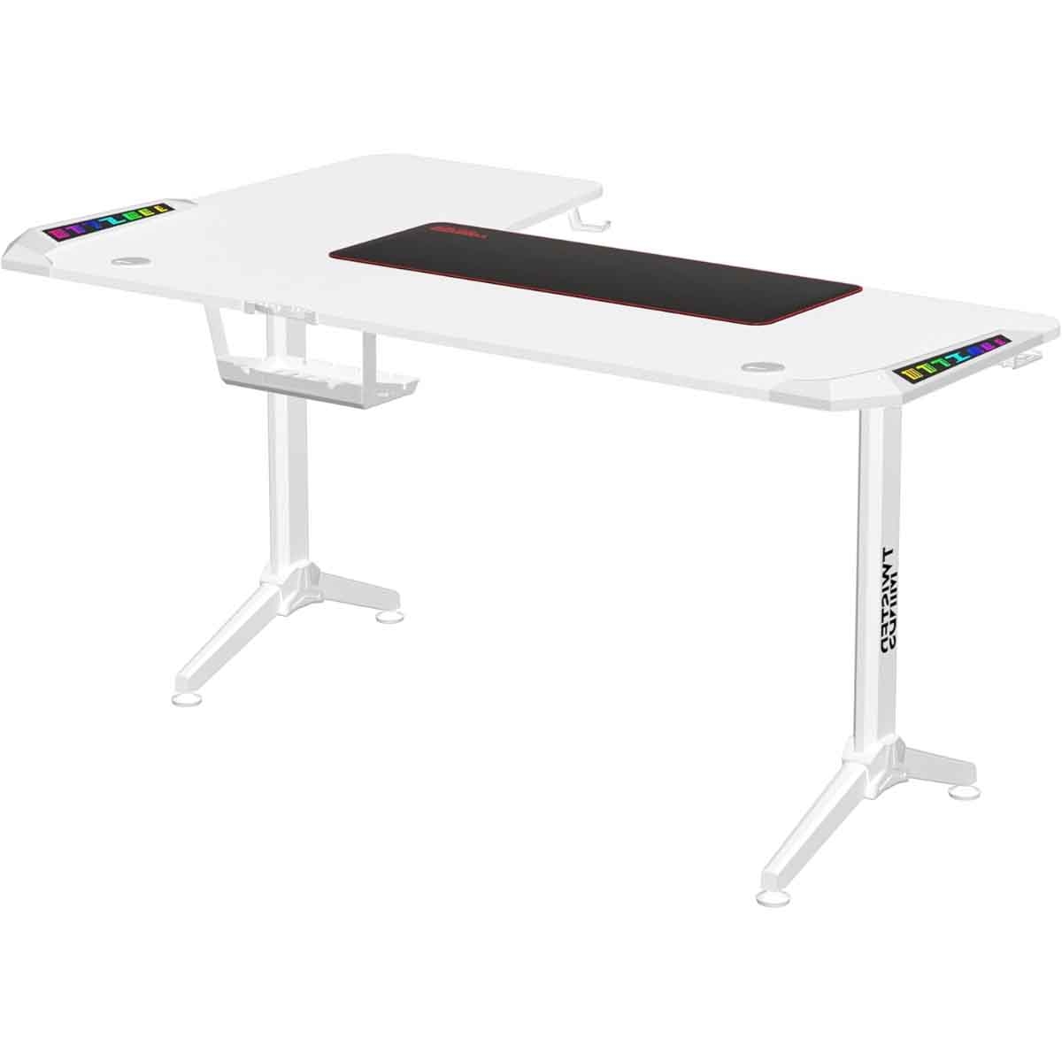 Twisted Minds White Warrior L Shaped RGB Right Gaming Desk