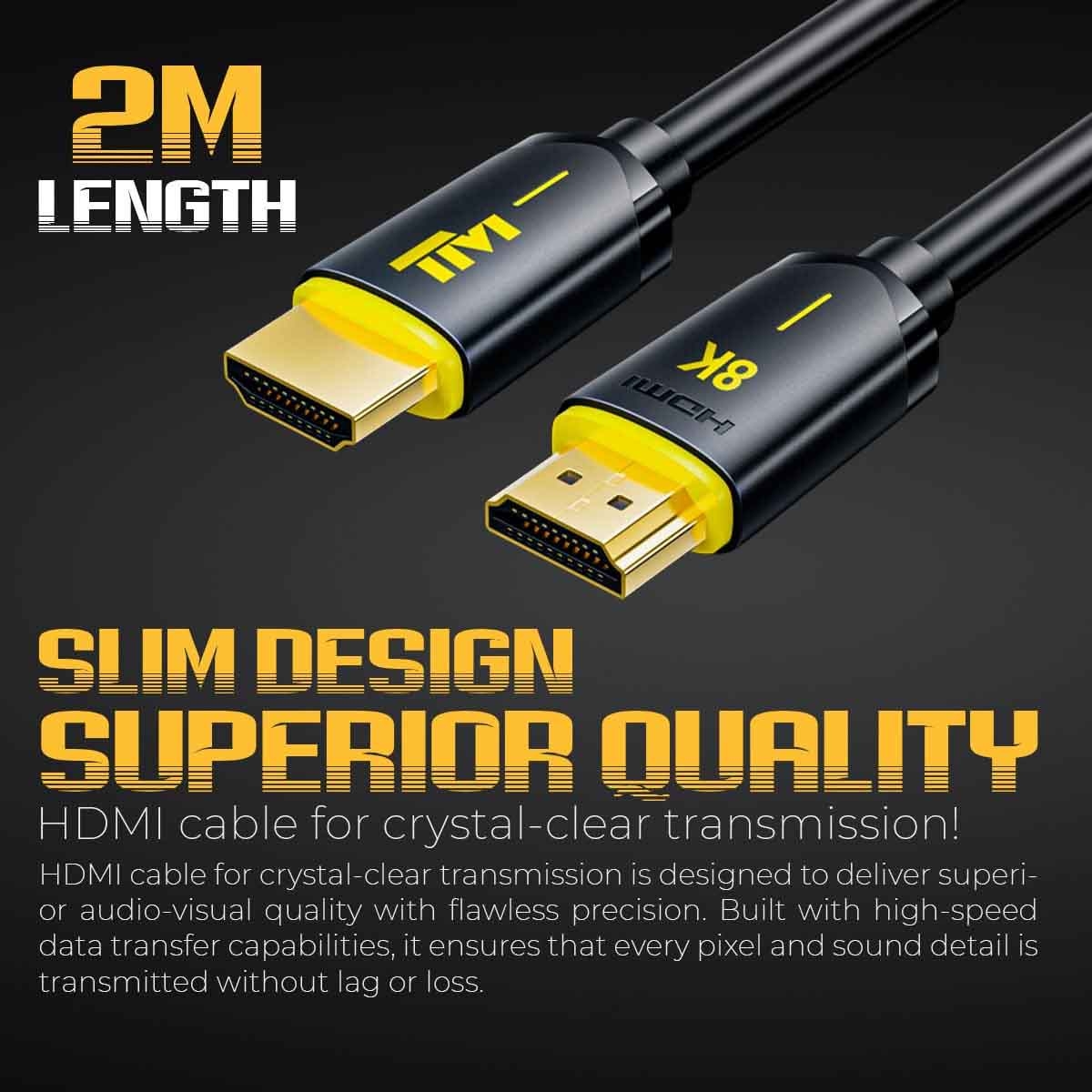تويستد مايندز كابل HDMI 2.1 بدقة 8K بطول 2 متر