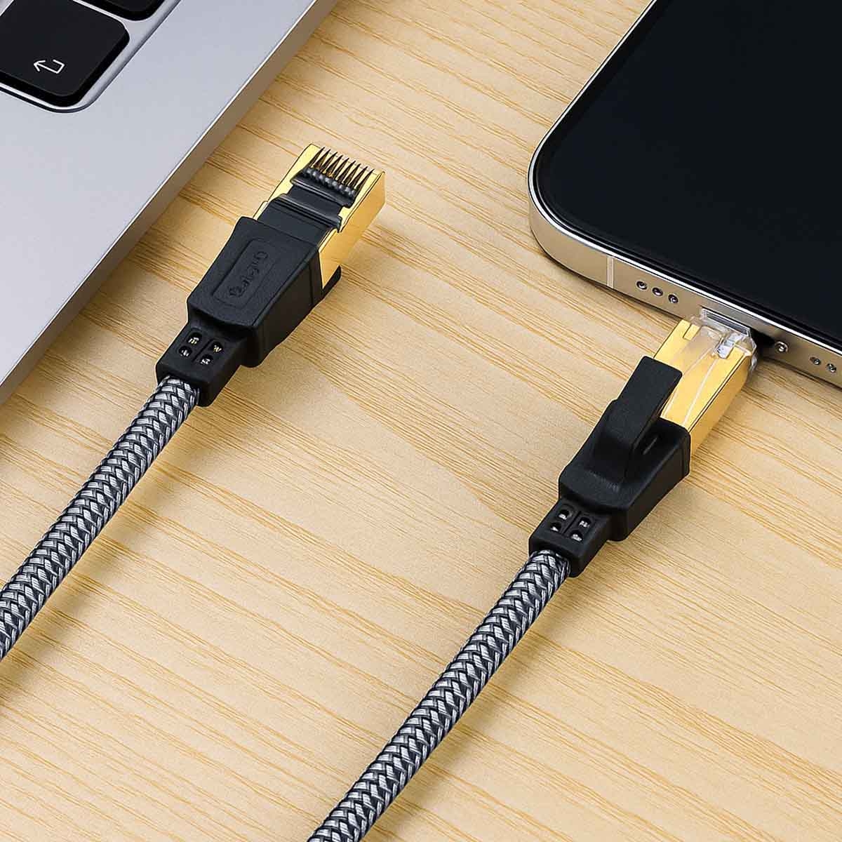 Twisted Minds Braided CAT8 FTP Flat Ethernet Cable