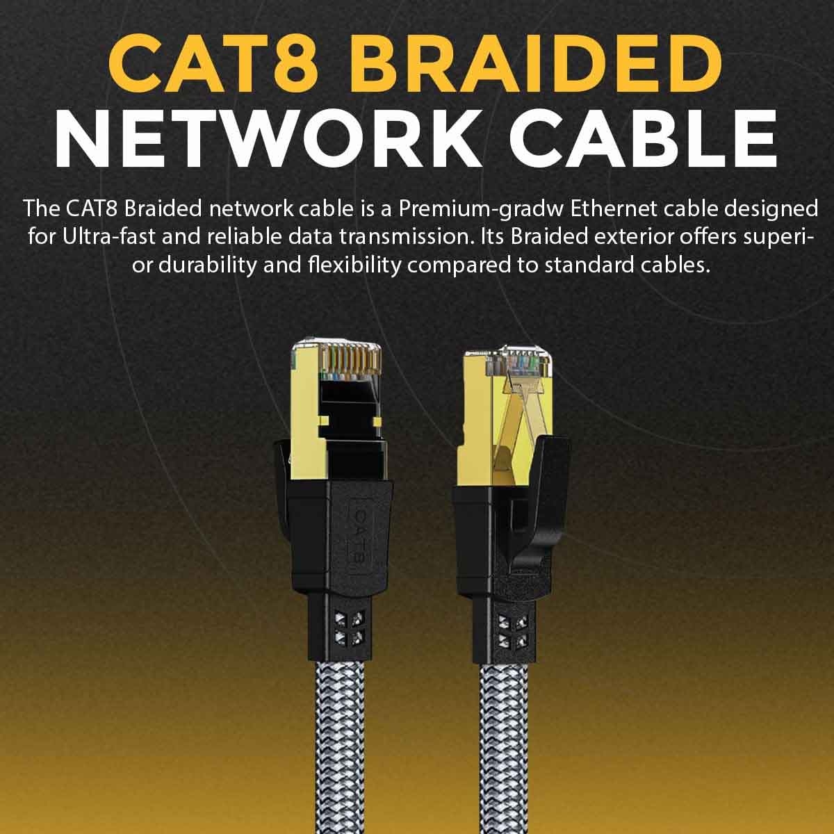 Twisted Minds Braided CAT8 FTP Flat Ethernet Cable