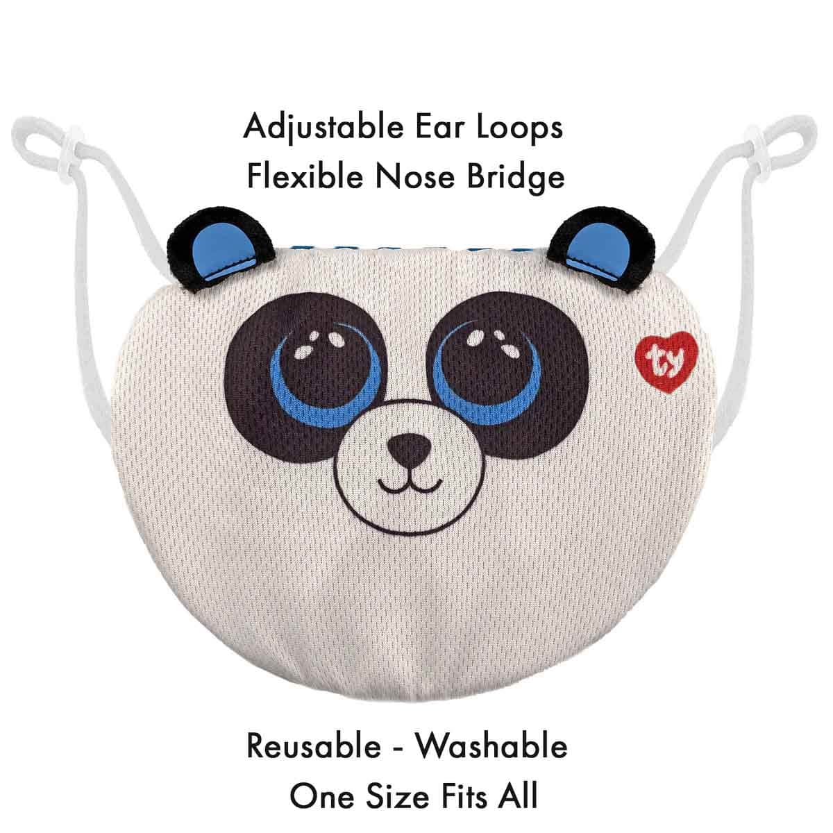 Ty Beanie Boo Panda Bamboo Face Mask Unisex, 3-4 Years