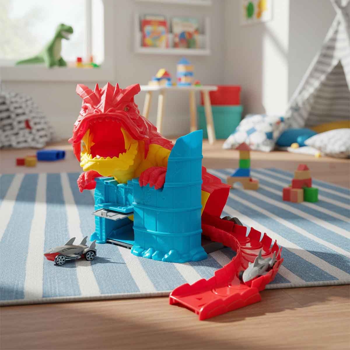 Teamsterz Beast Machine Dragon Disaster & Car Playset Unisex, 3-4 Years