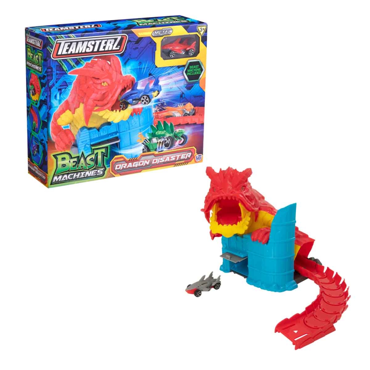 Teamsterz Beast Machine Dragon Disaster & Car Playset Unisex, 3-4 Years