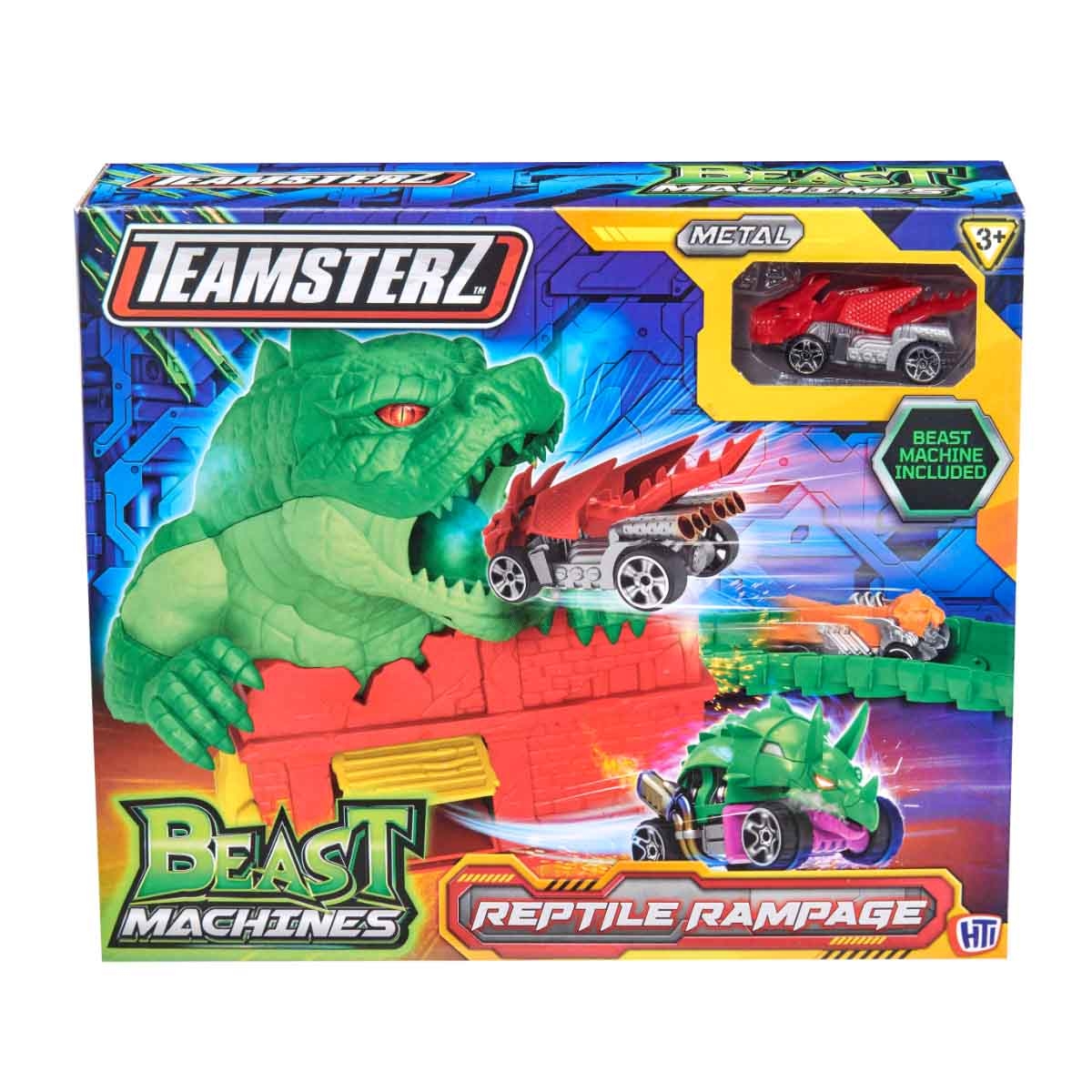 تيمسترز مجموعة بيست ماشين هيجان الزواحف مع سيارة للجنسين، 3-4 سنوات