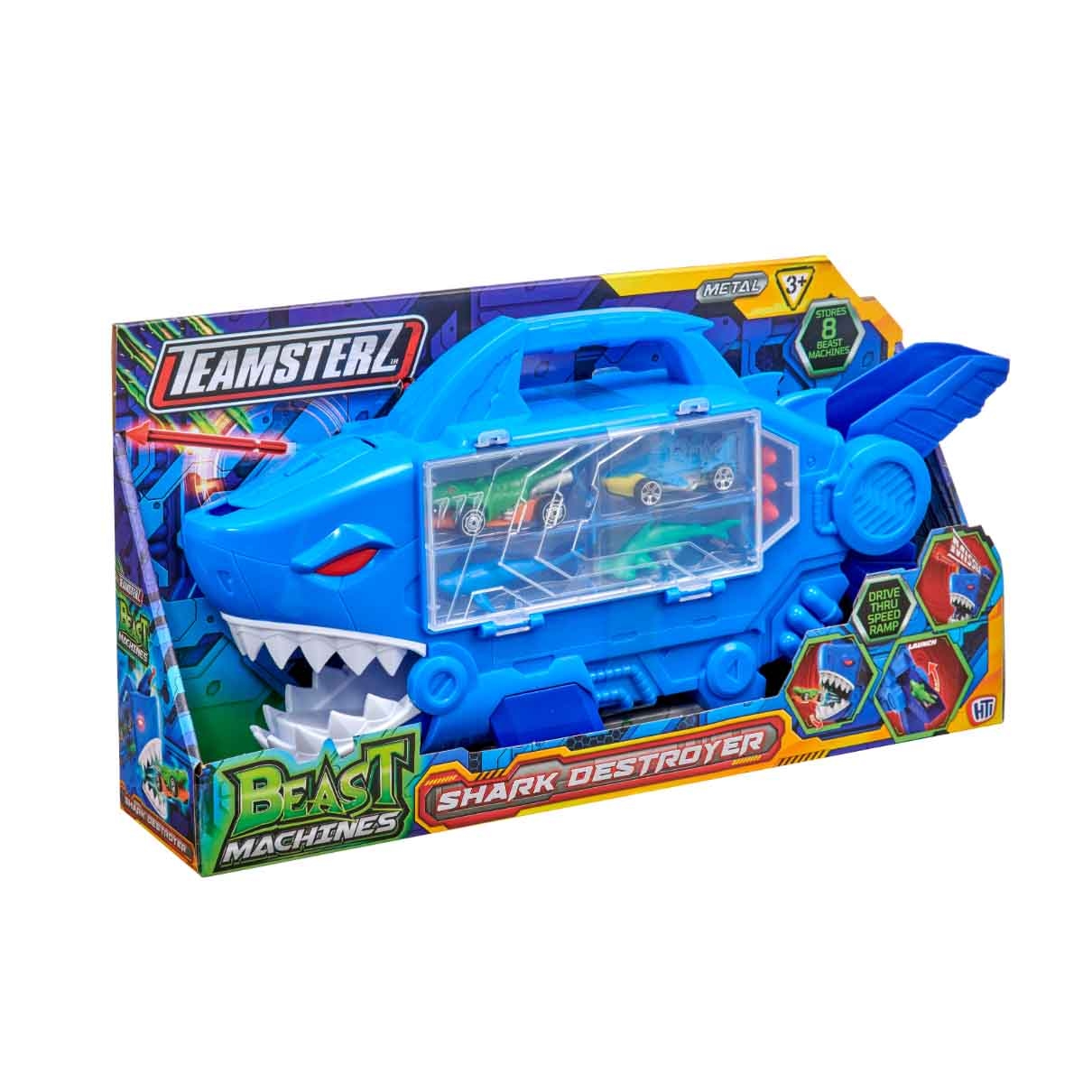 Teamsterz Beats Machines Shark Destroyer with Shark Figures Playset Unisex, 3-4 Years
