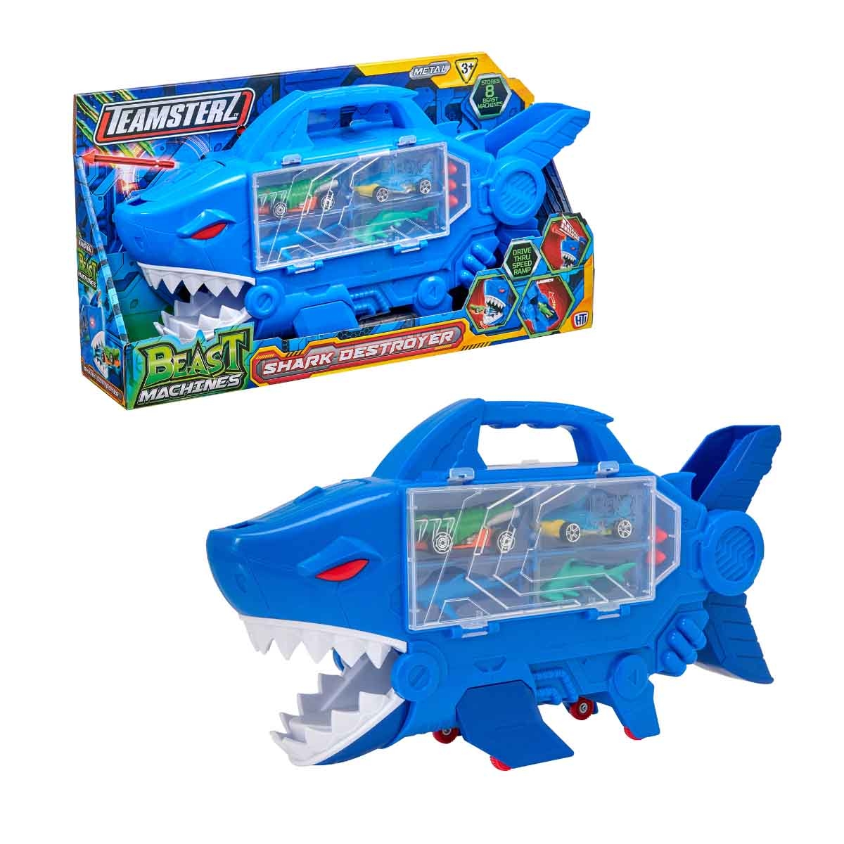 Teamsterz Beats Machines Shark Destroyer with Shark Figures Playset Unisex, 3-4 Years