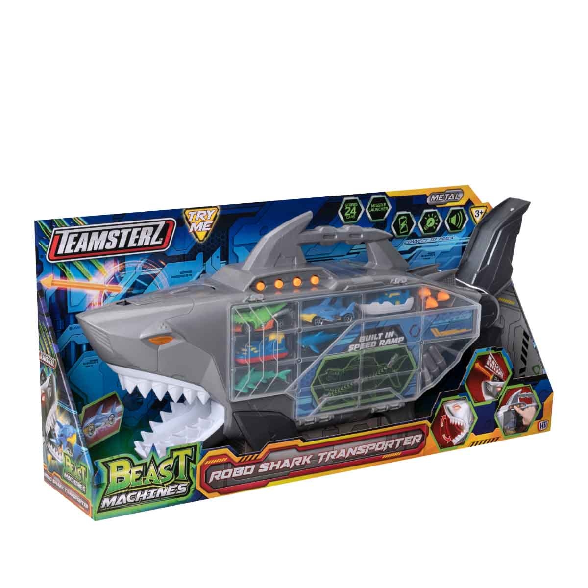 Teamsterz Beast Machine Shark Transporter with Figures & Cars Playset Unisex, 3-4 Years