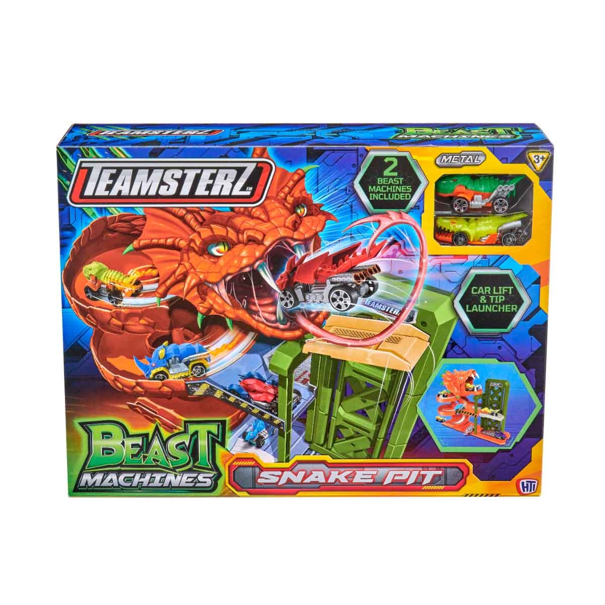 تيمسترز مجموعة بيست ماشين حفرة الأفعى مع سيارتين للجنسين، 3-4 سنوات