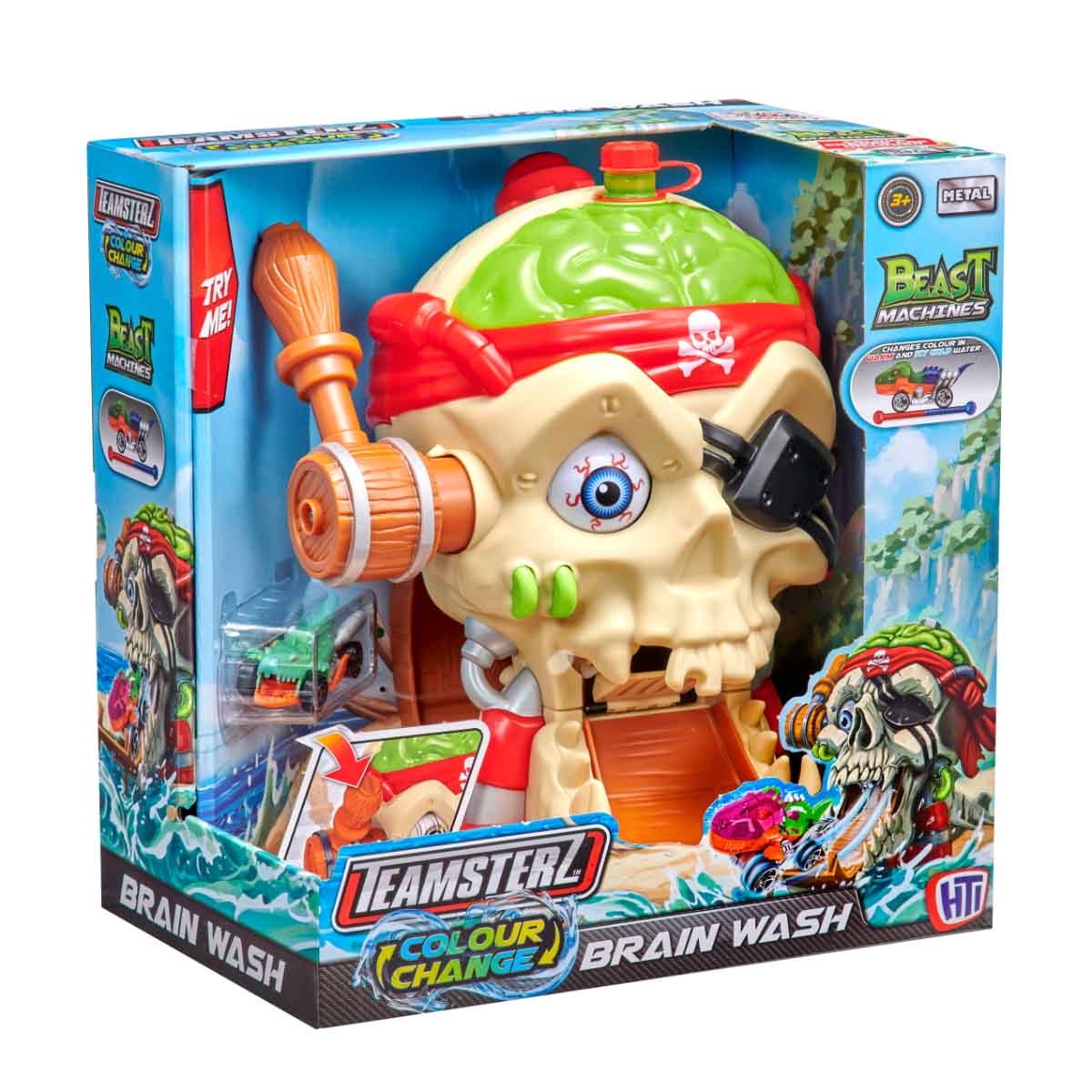 Teamsterz Colour Change Brain Wash & Beast Machine Car Playset Unisex, 3-4 Years