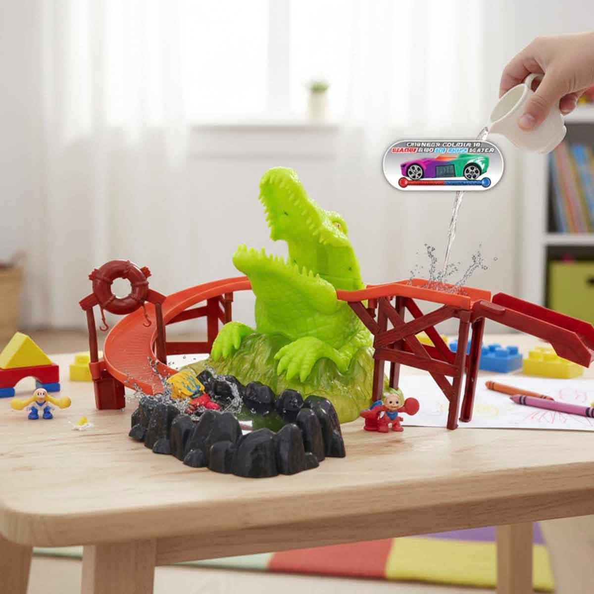 Teamsterz Colour Change Croc Bite & Car Playset Unisex, 3-4 Years