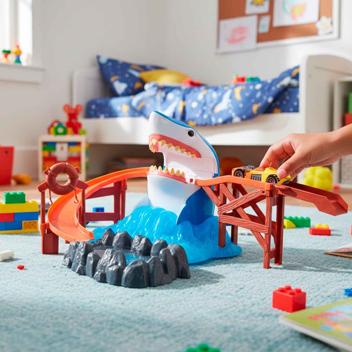 Teamsterz Colour Change Shark Bite & Car Playset Unisex, 3-4 Years