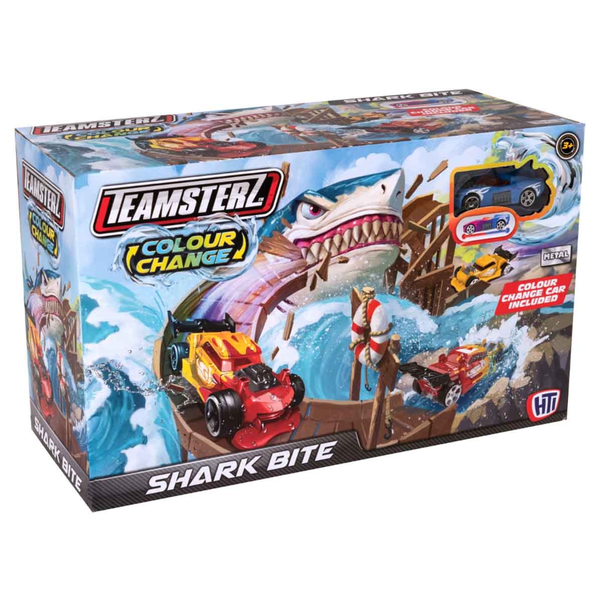 Teamsterz Colour Change Shark Bite & Car Playset Unisex, 3-4 Years