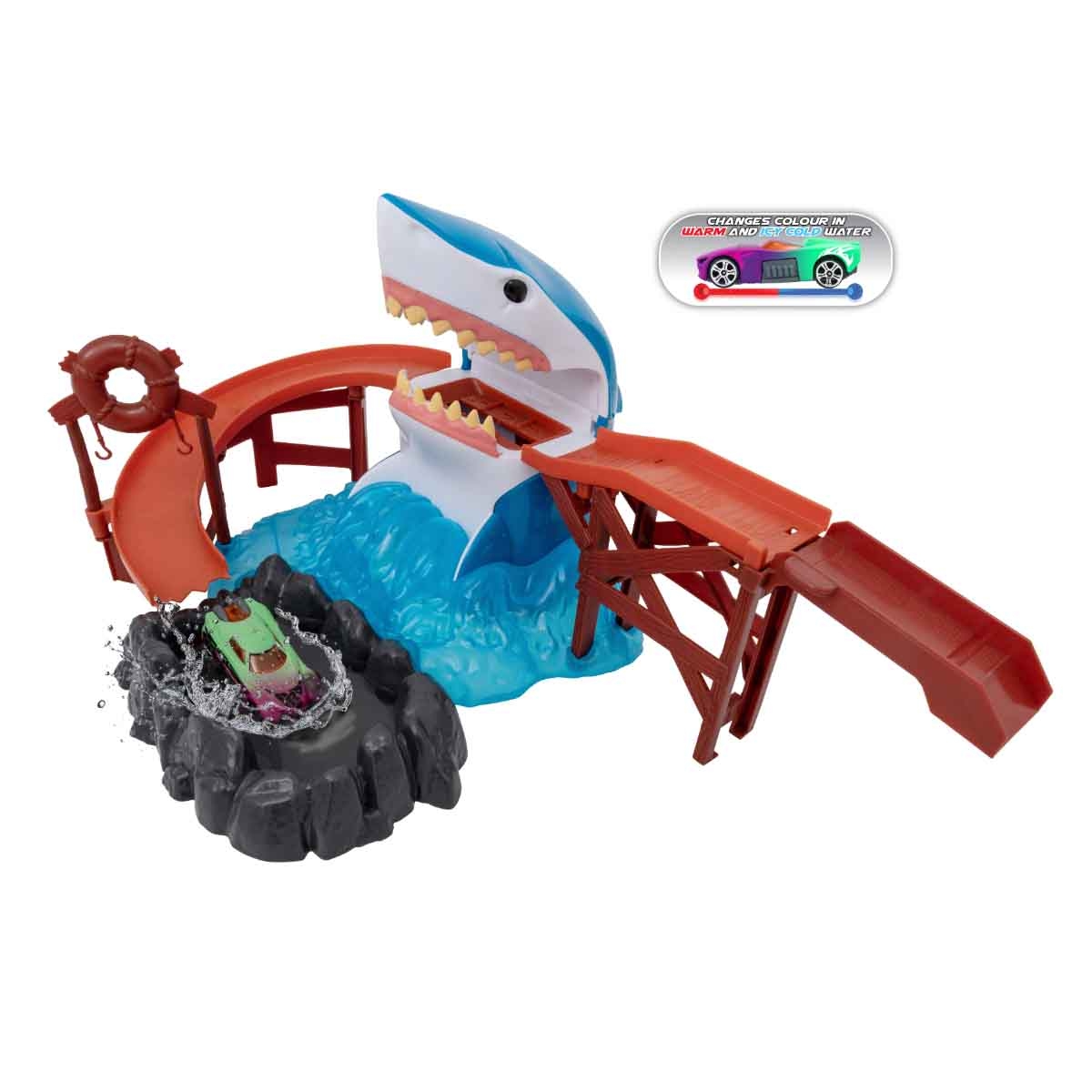 Teamsterz Colour Change Shark Bite & Car Playset Unisex, 3-4 Years