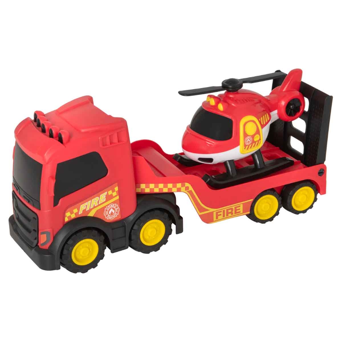 Teamsterz Chunky Trucks Fire Mega Transporter & Helicopter Playset Toddler, 0-2 Years