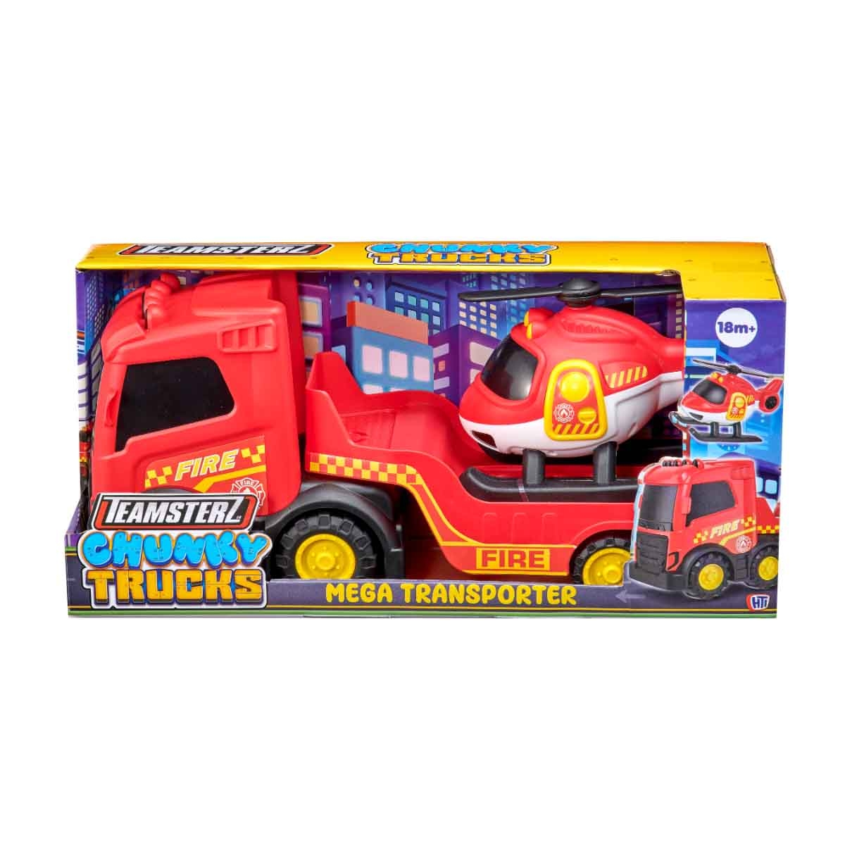 Teamsterz Chunky Trucks Fire Mega Transporter & Helicopter Playset Toddler, 0-2 Years