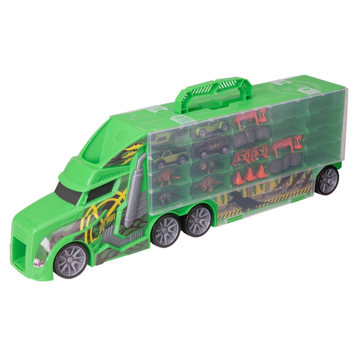 Teamsterz Large Dino Transporter with Vehicles & Dino Figures Playset Unisex, 3-4 Years
