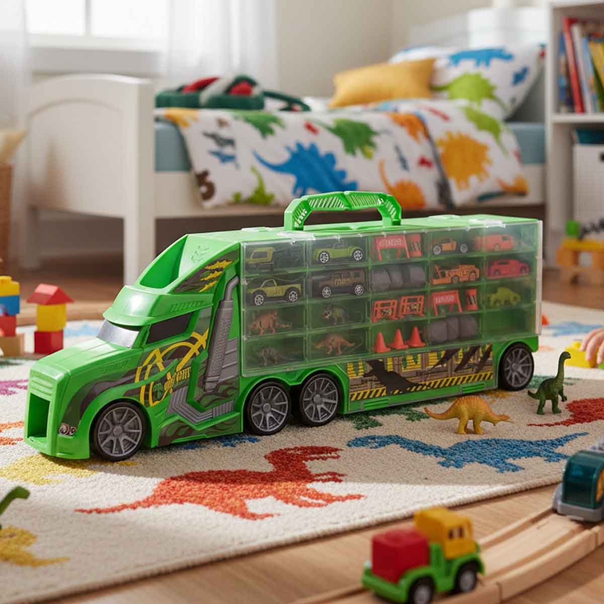 تيمسترز مجموعة ناقلة دينو كبيرة مع مركبات وشخصيات ديناصور للجنسين، 3-4 سنوات