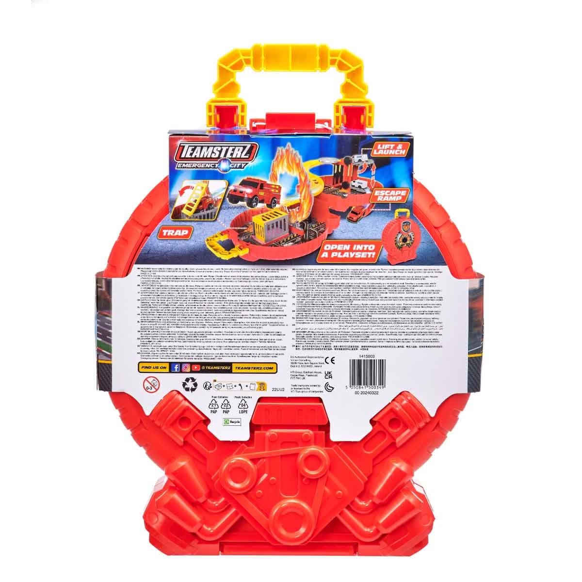 تيمسترز مجموعة مدينة الطوارئ القابلة للحمل مع عجلة وسيارة للجنسين، 3-4 سنوات