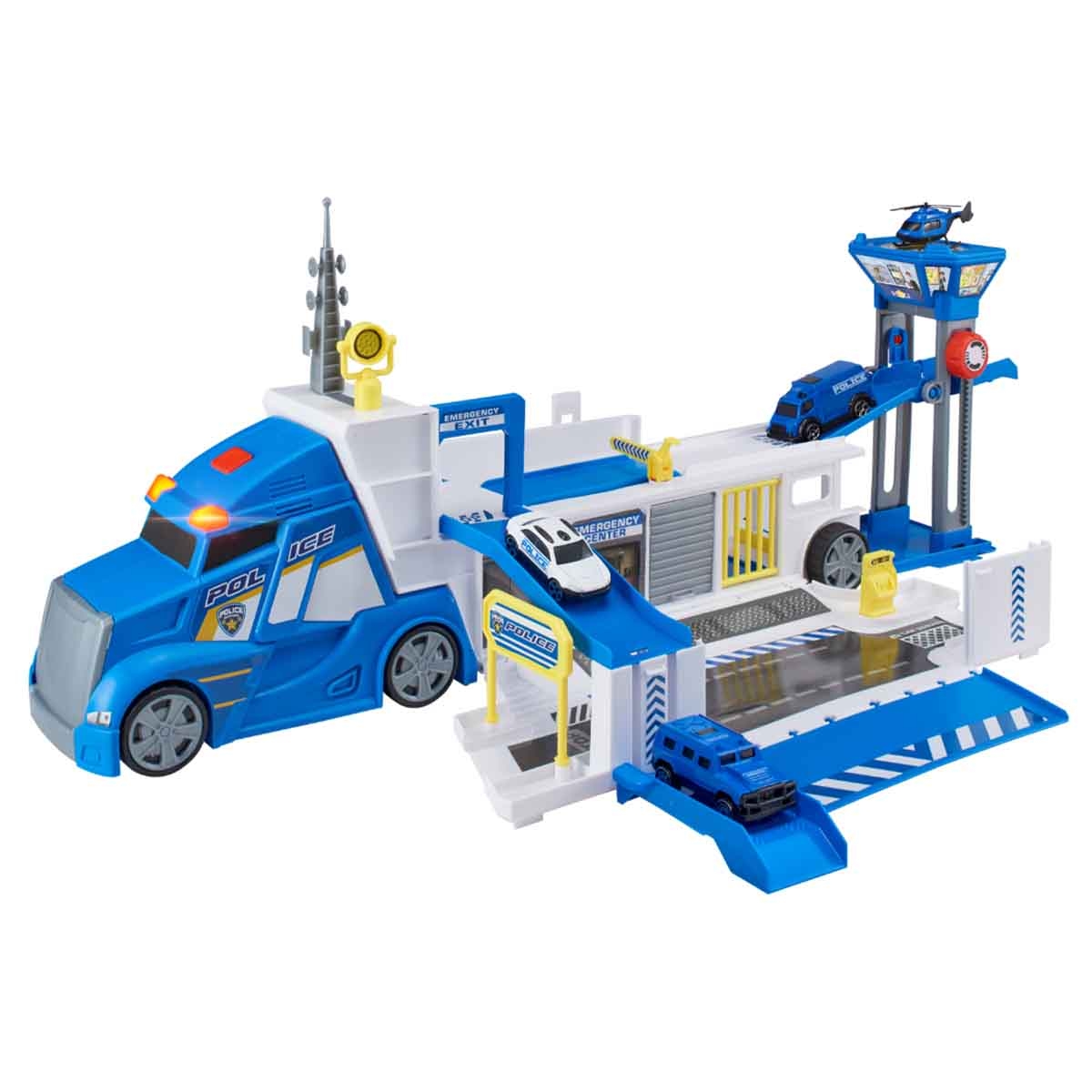 Teamsterz Emergency City Police Command Truck & 3 Cars Playset Unisex, 3-4 Years