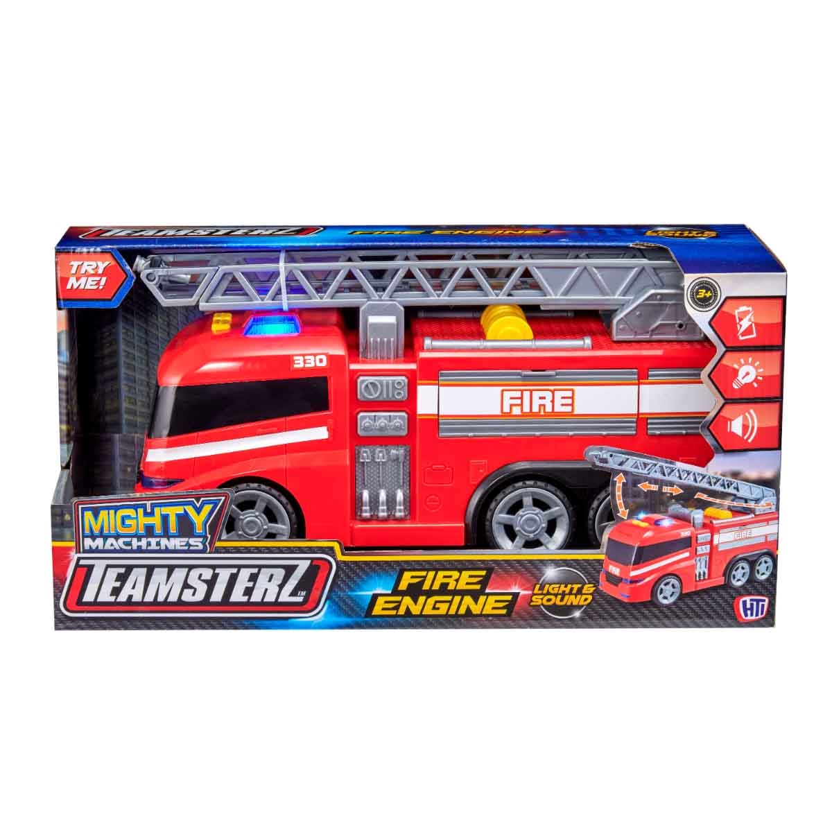 Teamsterz Mighty Machines Light & Sound Fire Engine Vehicle Playset Unisex, 3-4 Years