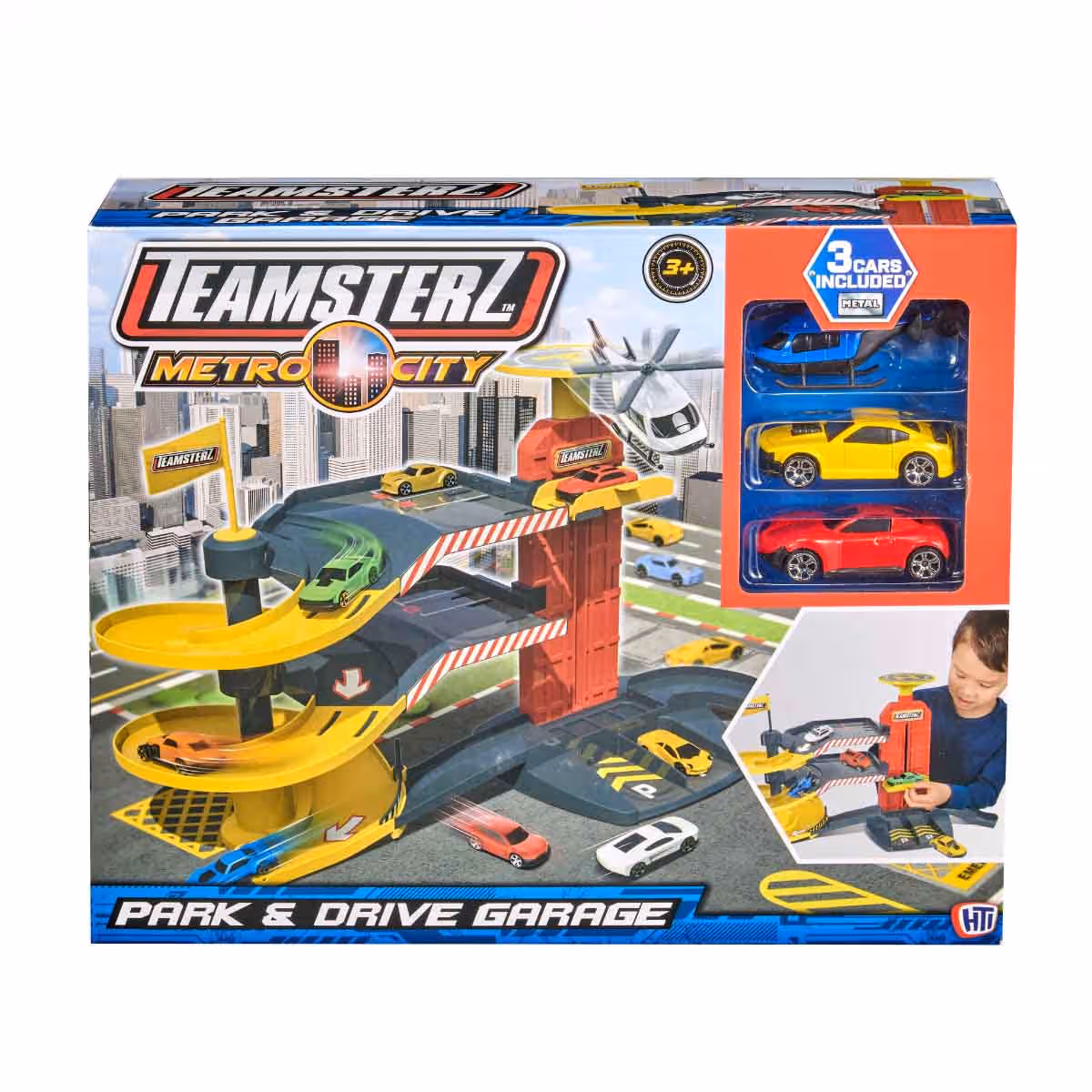Teamsterz Metro City Park & Drive with 3 Cars Playset Unisex, 3-4 Years