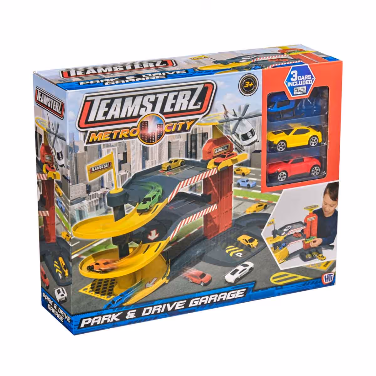 Teamsterz Metro City Park & Drive with 3 Cars Playset Unisex, 3-4 Years