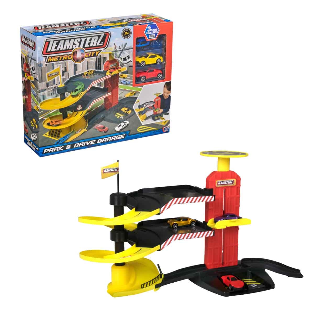 Teamsterz Metro City Park & Drive with 3 Cars Playset Unisex, 3-4 Years
