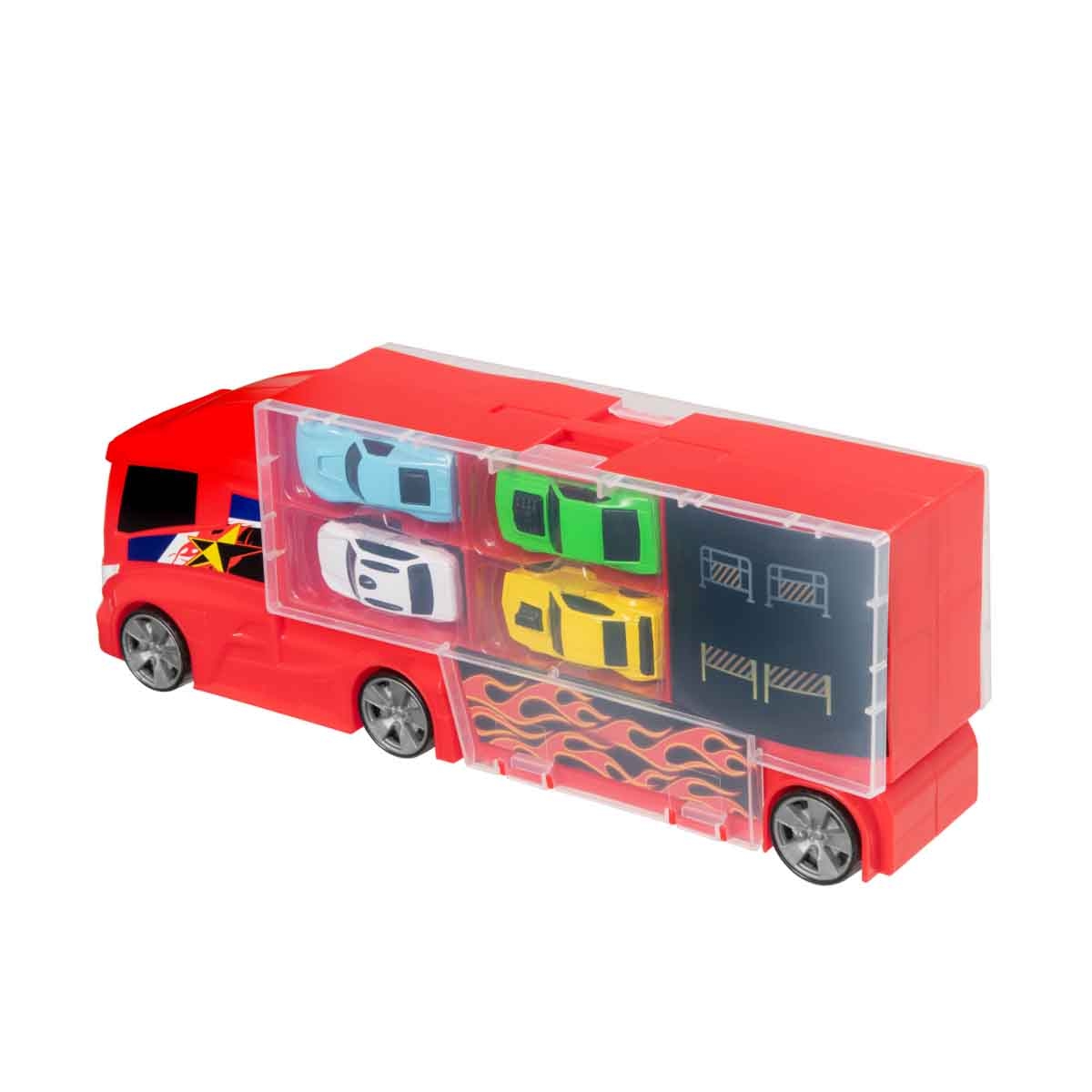 تيمسترز مجموعة حقيبة شاحنة مدينة المترو مع 4 سيارات للجنسين، 3-4 سنوات