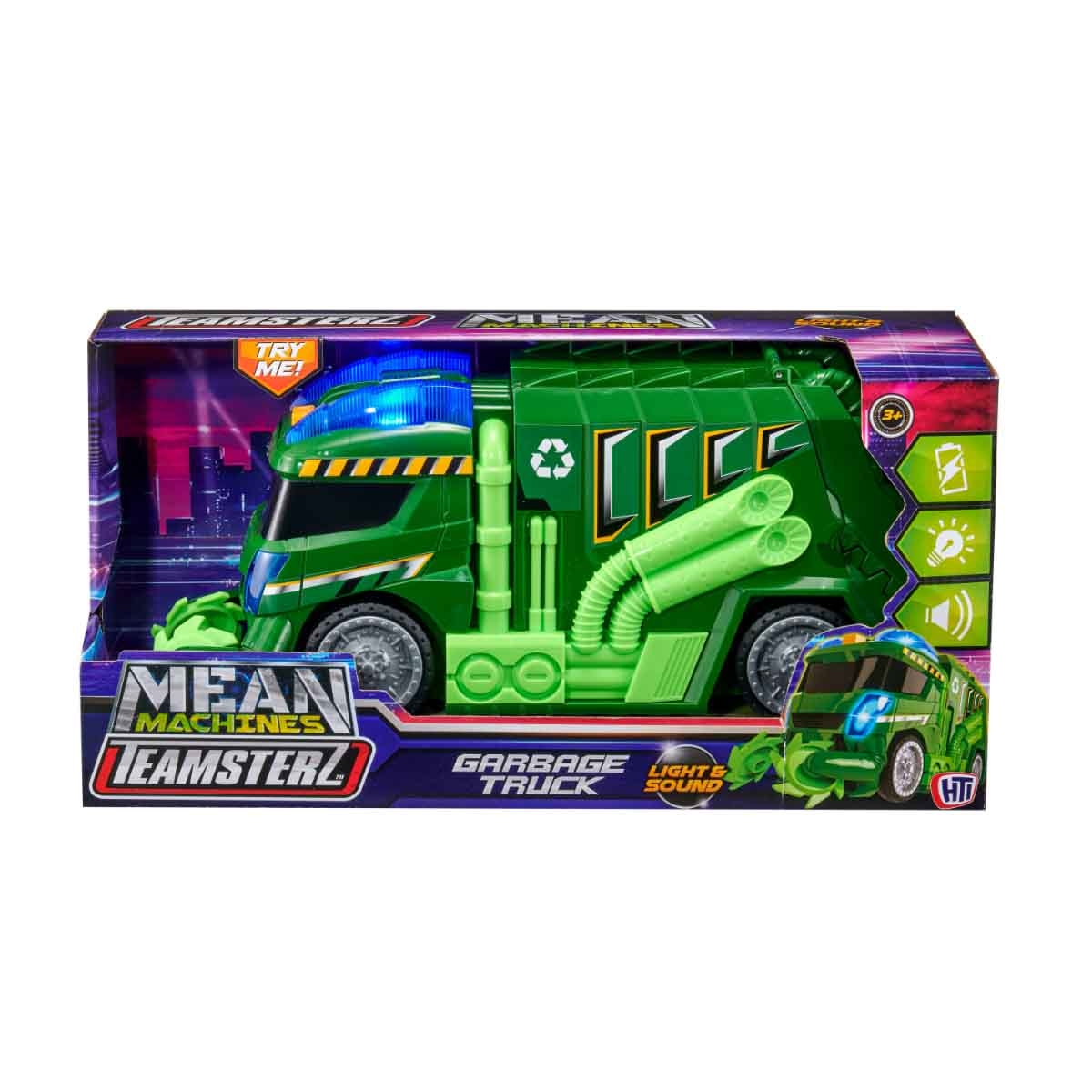 Teamsterz Mean Machines Light & Sound Garbage Truck Playset Unisex, 3-4 Years