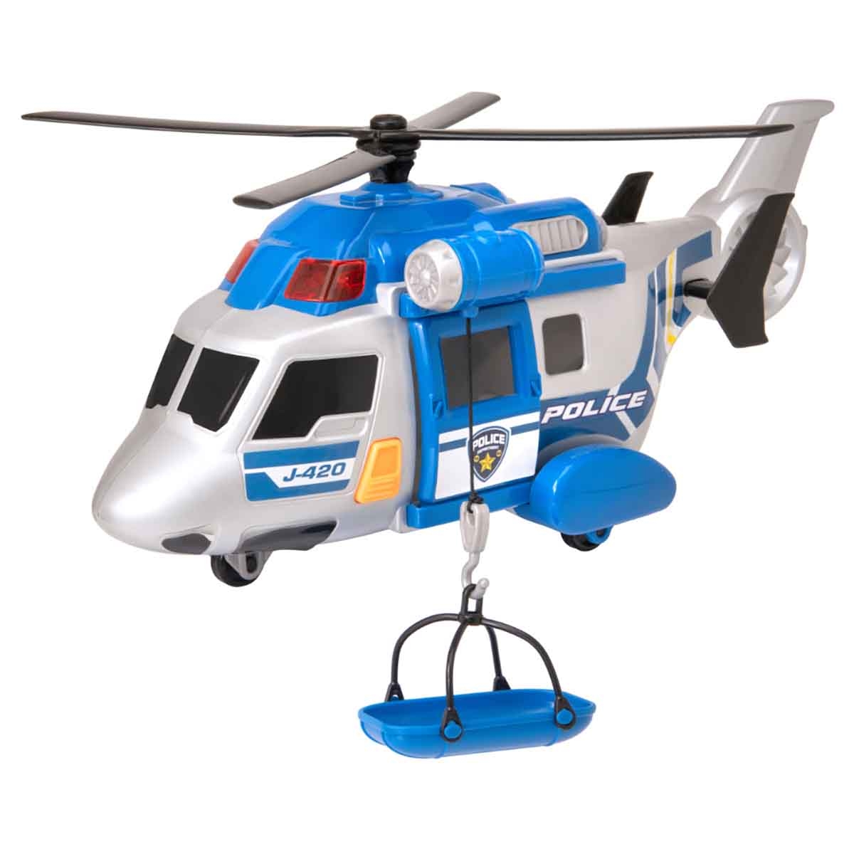 Teamsterz Mighty Machines Light & Sound Police Rescue Helicopter Playset Unisex, 3-4 Years
