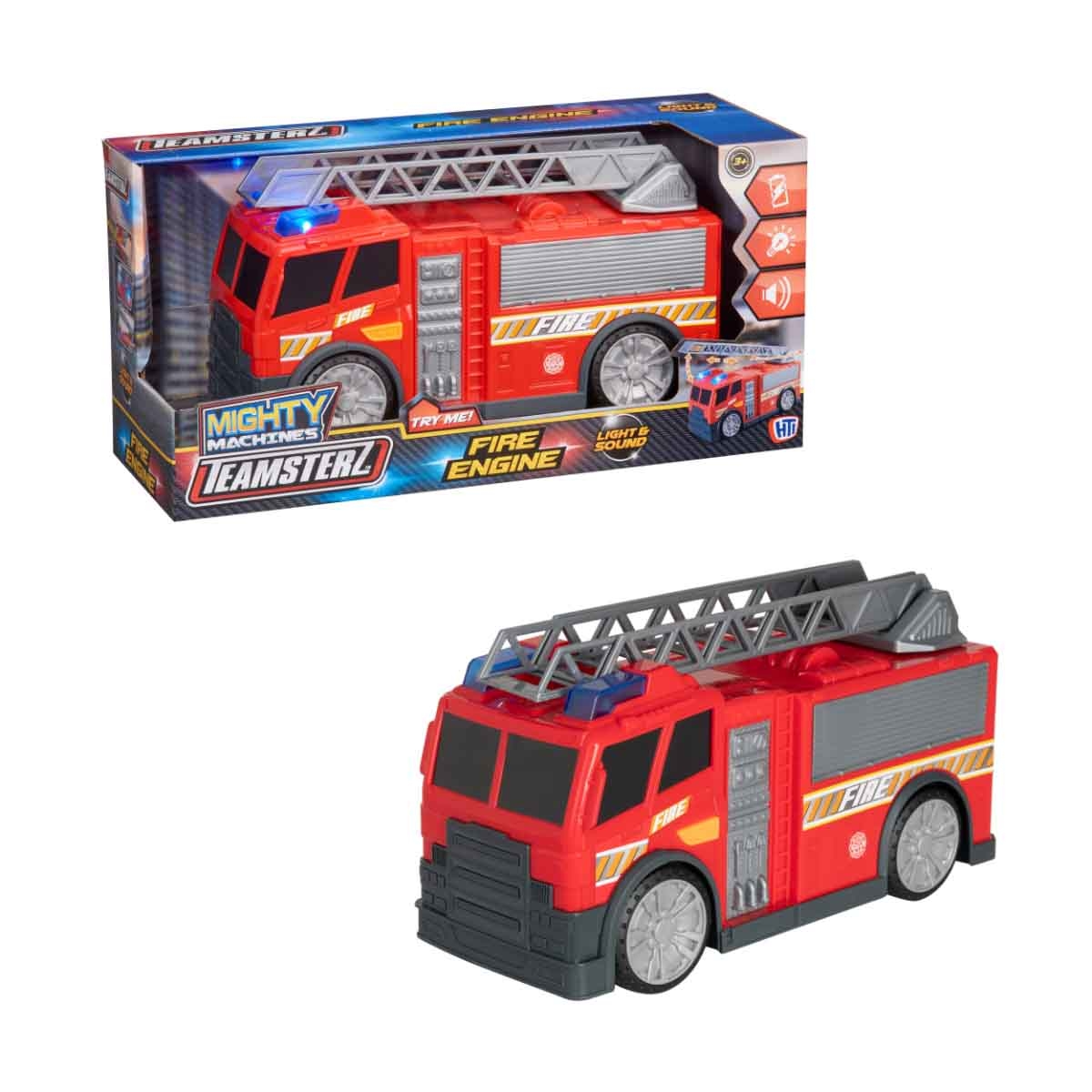 Teamsterz Mighty Machines Light & Sound Fire Engine Playset Unisex, 3-4 Years