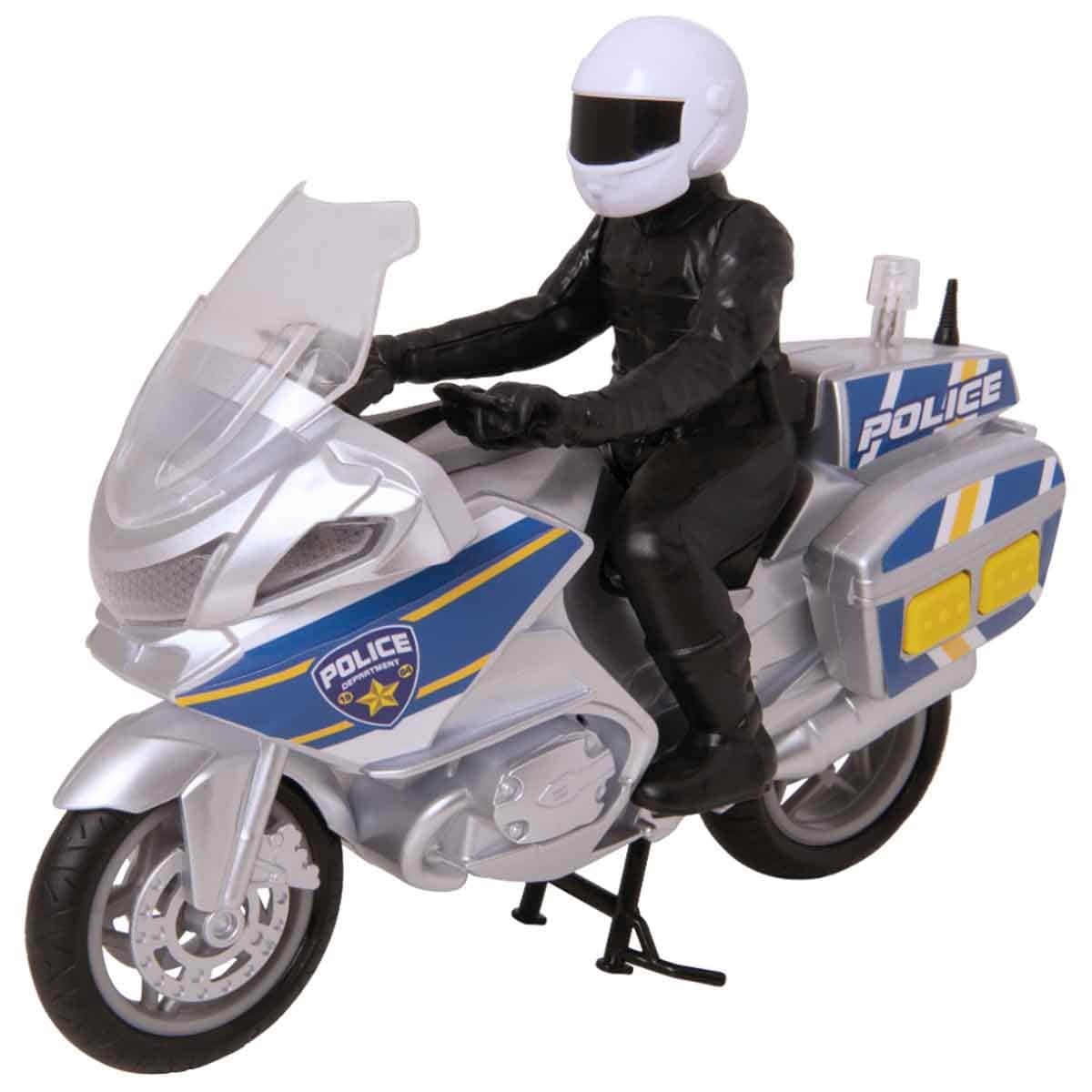 Teamsterz Mighty Machines Light & Sound Police Bike Playset Unisex, 3-4 Years
