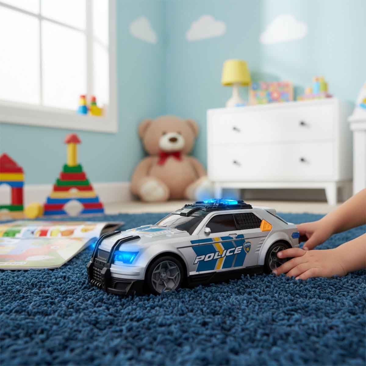 تيمسترز مجموعة مايتي ماشينز سيارة شرطة مطاردة مع أضواء وأصوات للجنسين، 3-4 سنوات