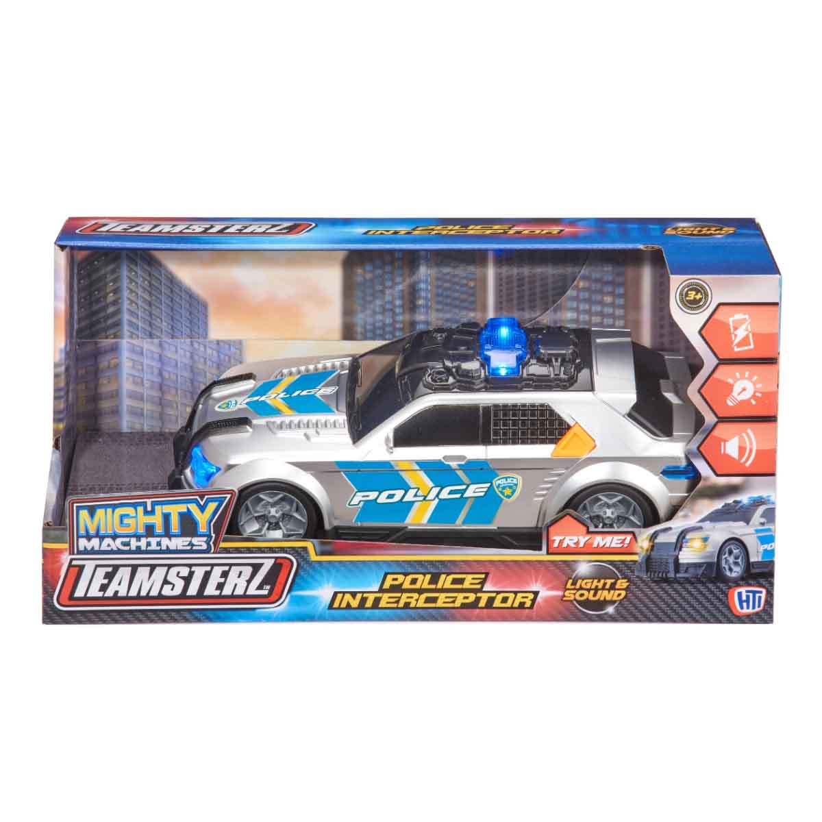 تيمسترز مجموعة مايتي ماشينز سيارة شرطة مطاردة مع أضواء وأصوات للجنسين، 3-4 سنوات