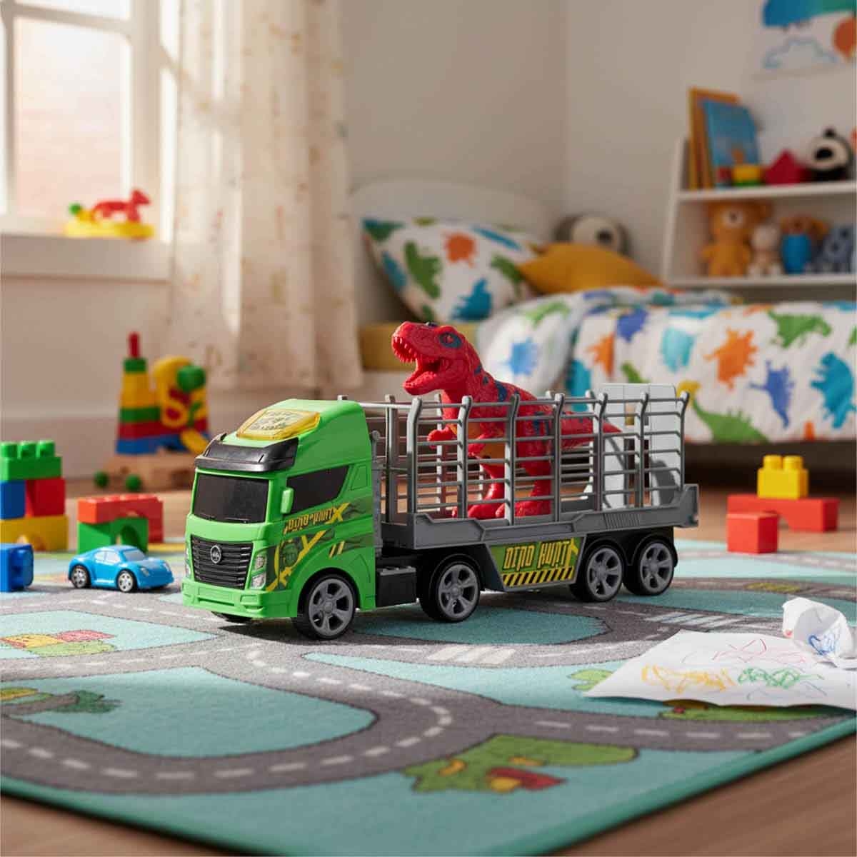 تيمسترز مجموعة مايتي ماشينز ناقلة دينو مع أضواء وأصوات للجنسين، 3-4 سنوات