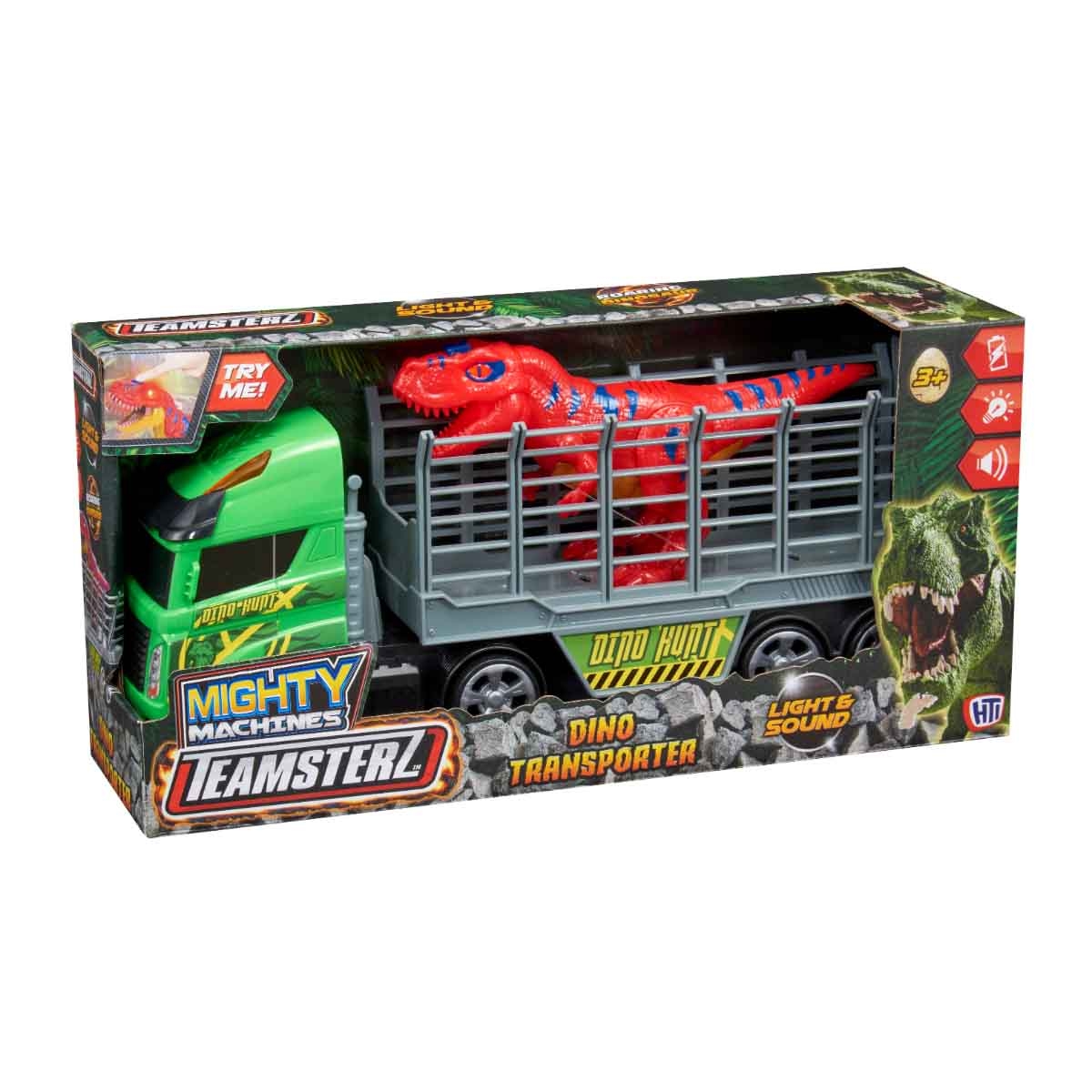 تيمسترز مجموعة مايتي ماشينز ناقلة دينو مع أضواء وأصوات للجنسين، 3-4 سنوات