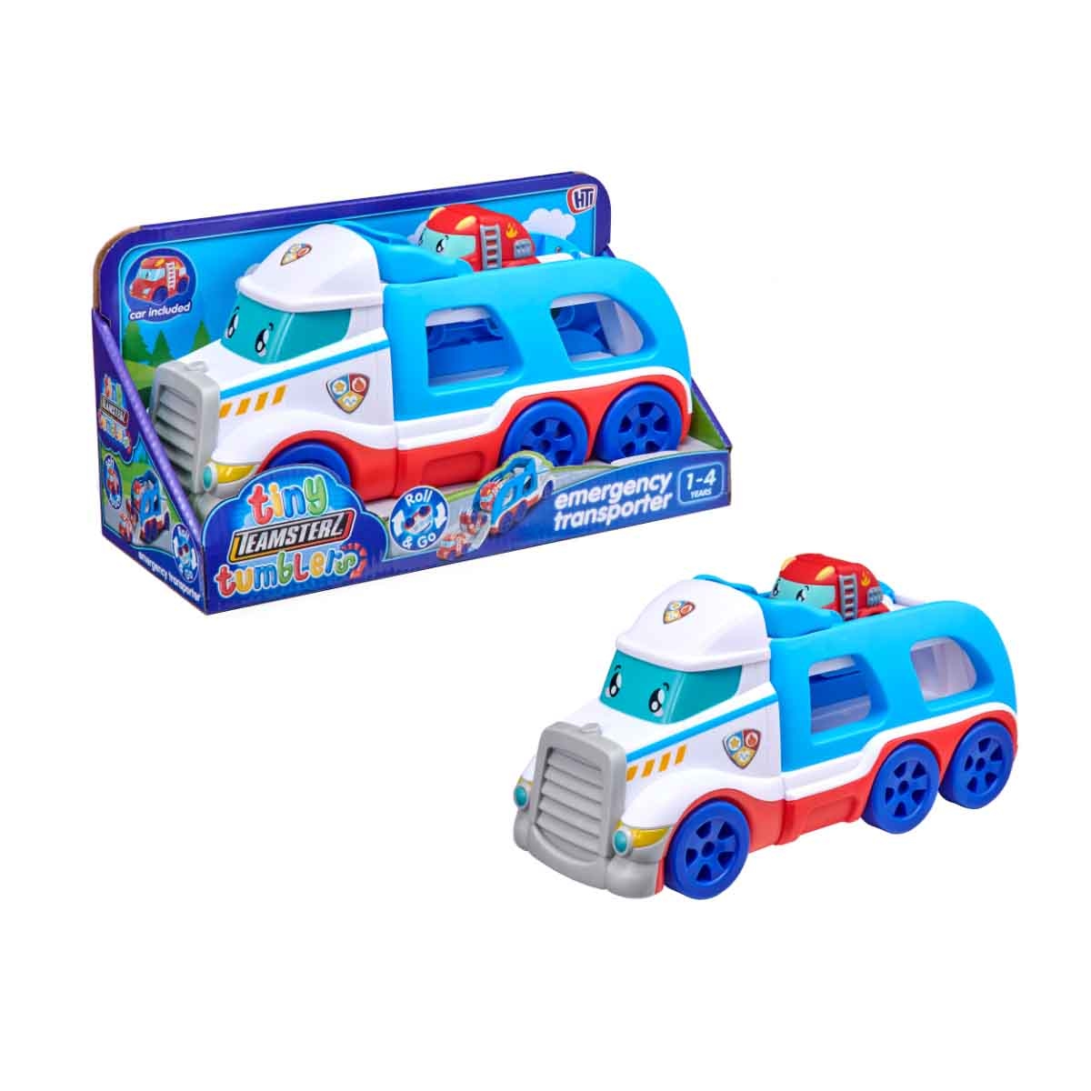 Teamsterz Tiny Tumblers Emergency Transporter & Car Playset Toddler, 0-2 Years