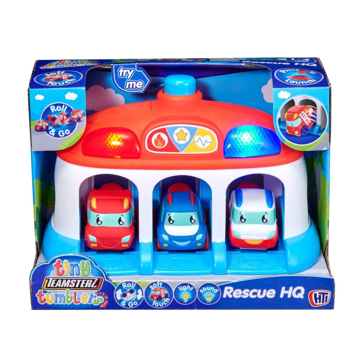 Teamsterz Tiny Tumblers Rescue HQ & 3 Cars Playset Toddler, 0-2 Years