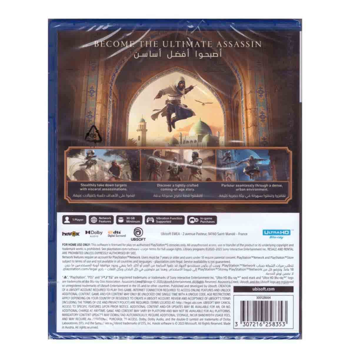 Ubisoft Assassin's Creed Mirage (KSA Version) Video Game for PlayStation 5
